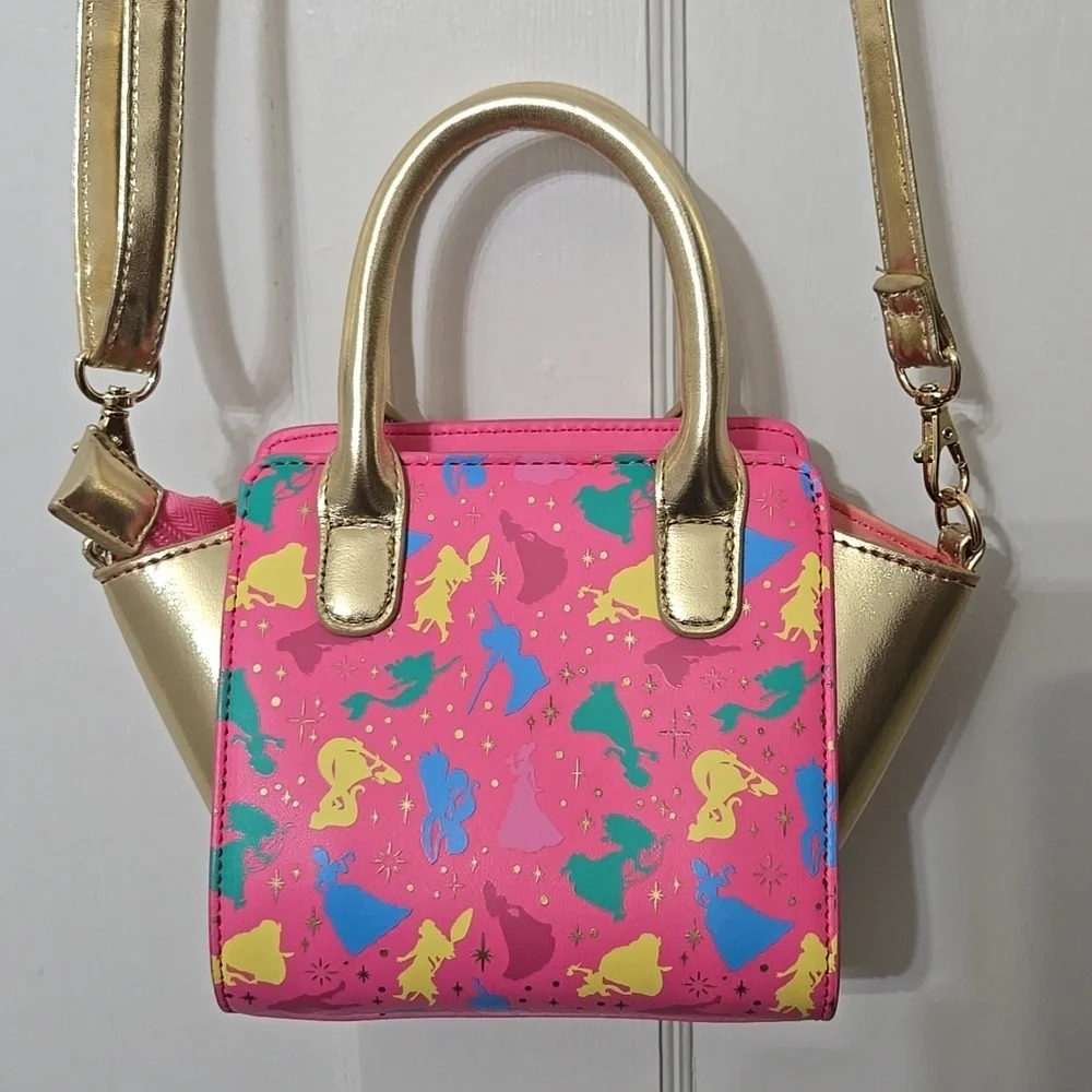 Princess Girls Pink Gold Pastel Crossbody Purse Excellent Condition
